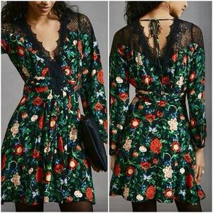 Anthropologie NWT Lace Floral Print Dress